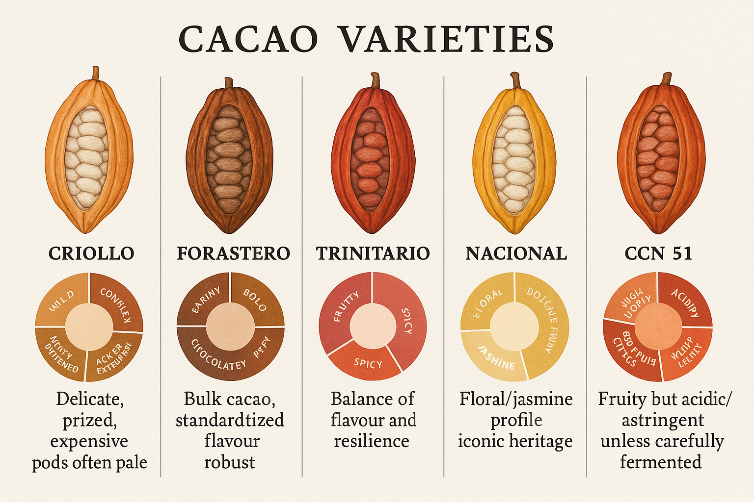 image of different cocoa varieties